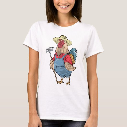 Kippenboer Hark Boerderij T-shirt (Voorkant)