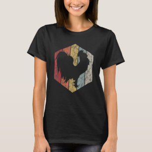 Kippenboer Kippen Kuiken Retro Ei Silhouet T-shirt