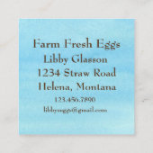 Kippeneieren Boerderij Verse eieren Vierkante Visitekaartje (Achterkant)