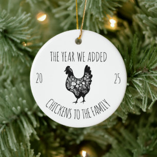 Kippenfamilie, Geschenk voor kippenfokker Keramisch Ornament