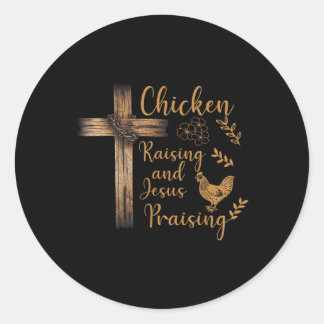 Kippenfokkerij &amp; Jezus prijst Christelijke Cro Ronde Sticker