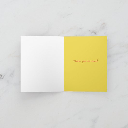 Kippenhoen geel Dank u Bedankkaart (Binnen)