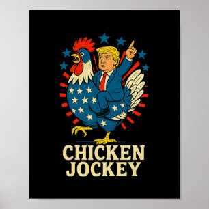 Kippenjockey Trump Grappige Meme  Poster