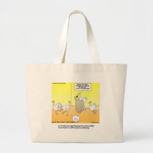 Kippenkop Anonieme Cartoon Geschenken & T-shirts Grote Tote Bag