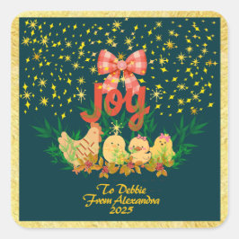 Kippenland Kerst sticker