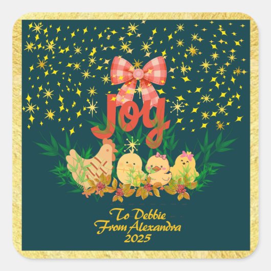 Kippenland Kerst sticker (Voorkant)