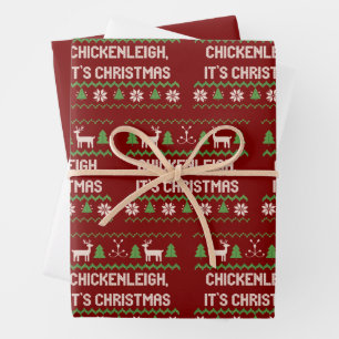 Kippenleigh Kerstmis Xmas Vakantie Cadeau Inpakpapier Vel
