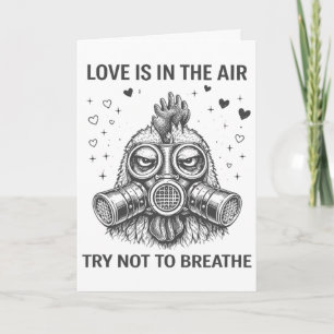Kippenliefde is in de lucht Valentijnsdag gasmaske Kaart