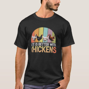 Kippenliefhebber Leven is beter met kippen Boer T-shirt