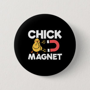 Kippenmagneet Paas Kuikens Grap Fun Kippen grap Ronde Button 5,7 Cm