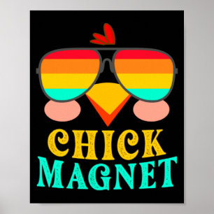 Kippenmagneet Schattig Pasen Eieren Jagen Lentekle Poster