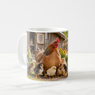 Kippenmoeder Grappig Kip en Kuiken Design Koffiemok