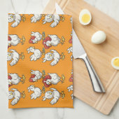 kippenpatroon theedoek (Quarter Fold)