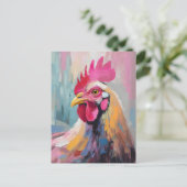 Kippenportret moderne Abstracte kunst Briefkaart (Staand voorkant)