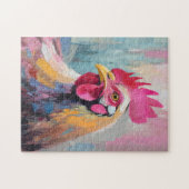 Kippenportret moderne Abstracte kunst Legpuzzel (Horizontaal)