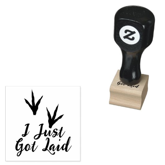 Kippenpoten "Ik ben net gelegd" Ei Rubberstempel (Gestempeld)