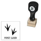 Kippenpoten "Just laid" Mini Kip Ei Stamp Rubberstempel (Gestempeld)