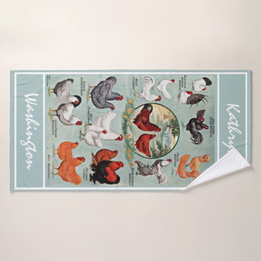 kippenrassen badhanddoek (Badhanddoek)