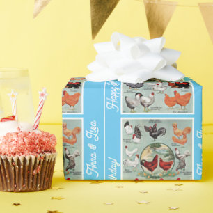  kippenrassen Patroon Verjaardag Cadeaupapier