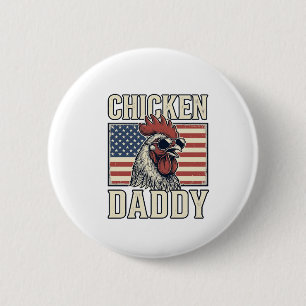 Kippenvader Antieke Haan Patriottisch Ronde Button 5,7 Cm