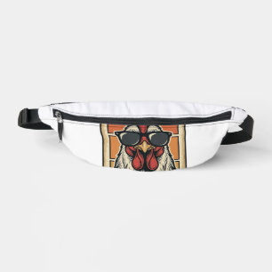 Kippenvader grappige haan vintage vector shirt_1 heuptasje