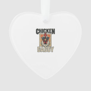 Kippenvader grappige haan vintage vector shirt_1 ornament