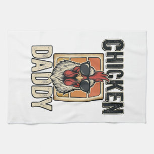 Kippenvader grappige haan vintage vector shirt_1 theedoek