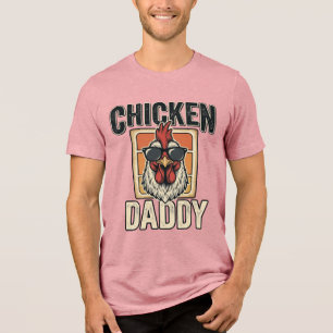 Kippenvader grappige haan vintage vector shirt_1 Tri-Blend shirt