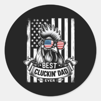 Kippenvader Haan Vader Boer Grappige Vaderdag Ronde Sticker
