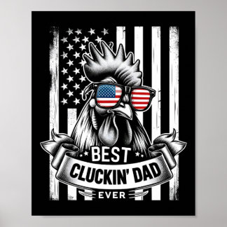 Kippenvader Haantje Vader Boer Grappige Vaderdag Poster