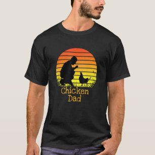 Kippenvader Vintage Retro Zonsondergang Kippenboer T-shirt