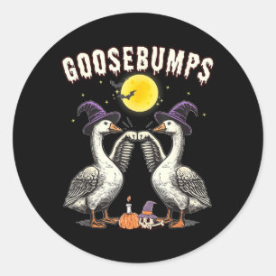 Kippenvel Grappige Gans Vuiststoot Ronde Sticker