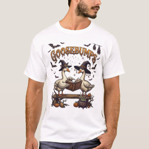Kippenvel Halloween Ganzen Heksenhoeden Magie Boek T-shirt