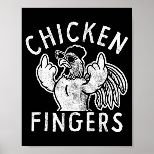 Kippenvingers, Middelvingers, Grappige Kip  Poster