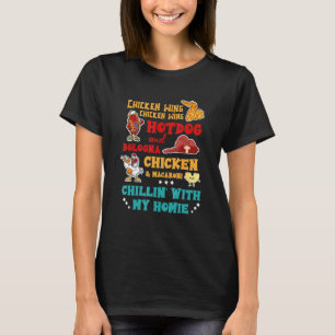 Kippenvleugel Hotdog En Bologna Kip & Macaron T-shirt