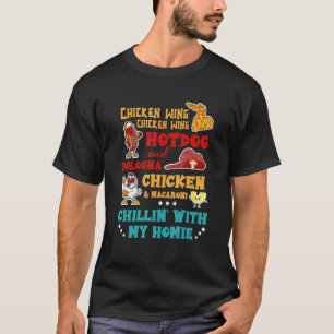 Kippenvleugel Hotdog En Bologna Kip & Macaron T-shirt