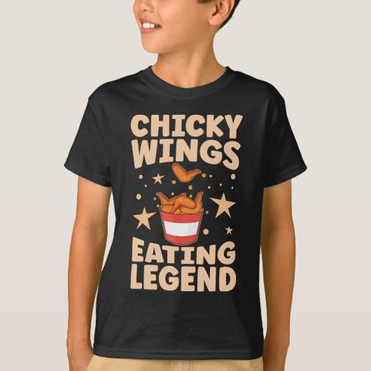 Kippenvleugels eten legende t-shirt (Voorkant)