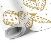 Kippenvleugels op Polka Dot Achtergrond Cadeaupapier (Rol Hoek)