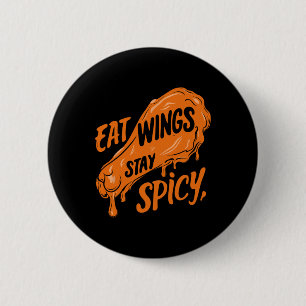 Kippenvleugels Vleugel Heet Gekookte Kip Fast Food Ronde Button 5,7 Cm
