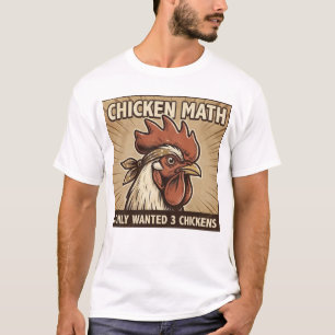 Kippenwiskunde Grappige Vintage Achtertuinboerderi T-shirt