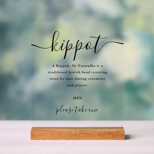 Kippot Mariage juif Script Yarmulke (Neutre)