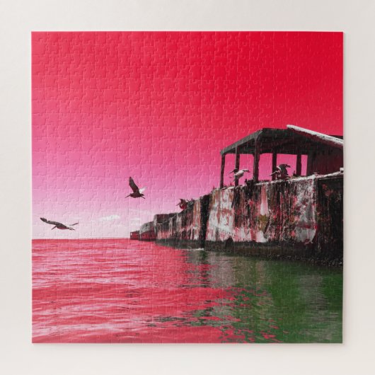 kiptopeke betonschepen en vogels dreamdaze legpuzzel (Verticaal)