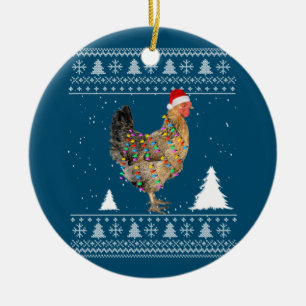 Kipverlichting met Kerstman Hoed Kerstmis Pyjama Keramisch Ornament