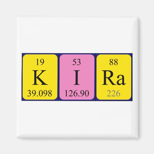 Kira periodieke tabel naam magneet (Voorkant)