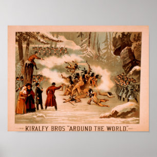 Kiralfy "Around the World" Indische bloedbad Poster