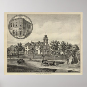 Kirby residentie en Bank, Abilene, Kansas Poster