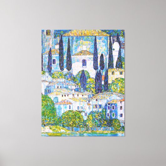 Kirche van Gustav Klimt in Cassone schilderij Canvas Afdruk (Voorkant)