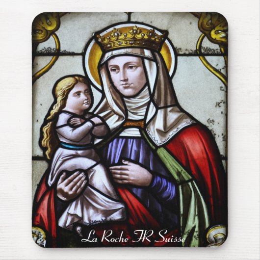 Kirchenfenster La Roche FR Suisse Mousepad Muismat (Voorkant)