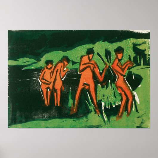 Kirchner - Badenden Poster (Voorkant)