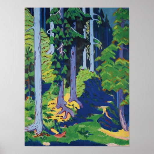 Kirchner - Bosinterieur Poster (Voorkant)